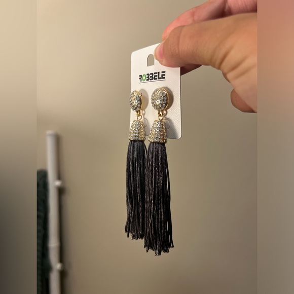 Sparkly Dangly Tassel Earrings - Picture 2 of 2